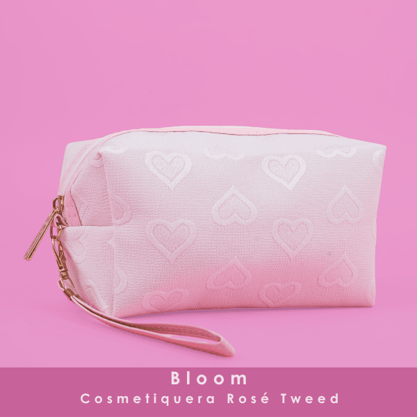 Bloom cosmetiquera rosÉ tweed